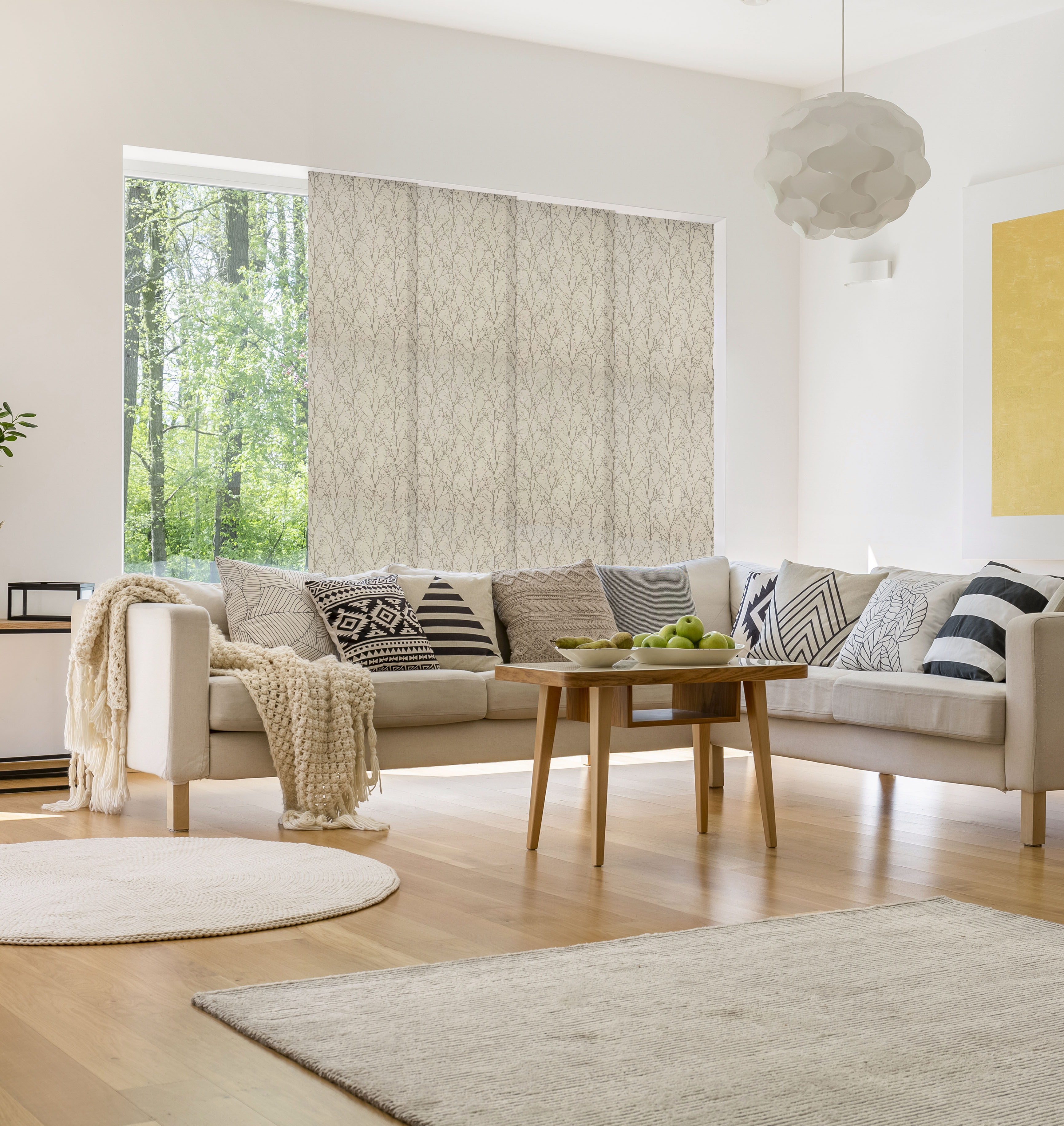 Painel Japonês Ramas Bege Decoração
