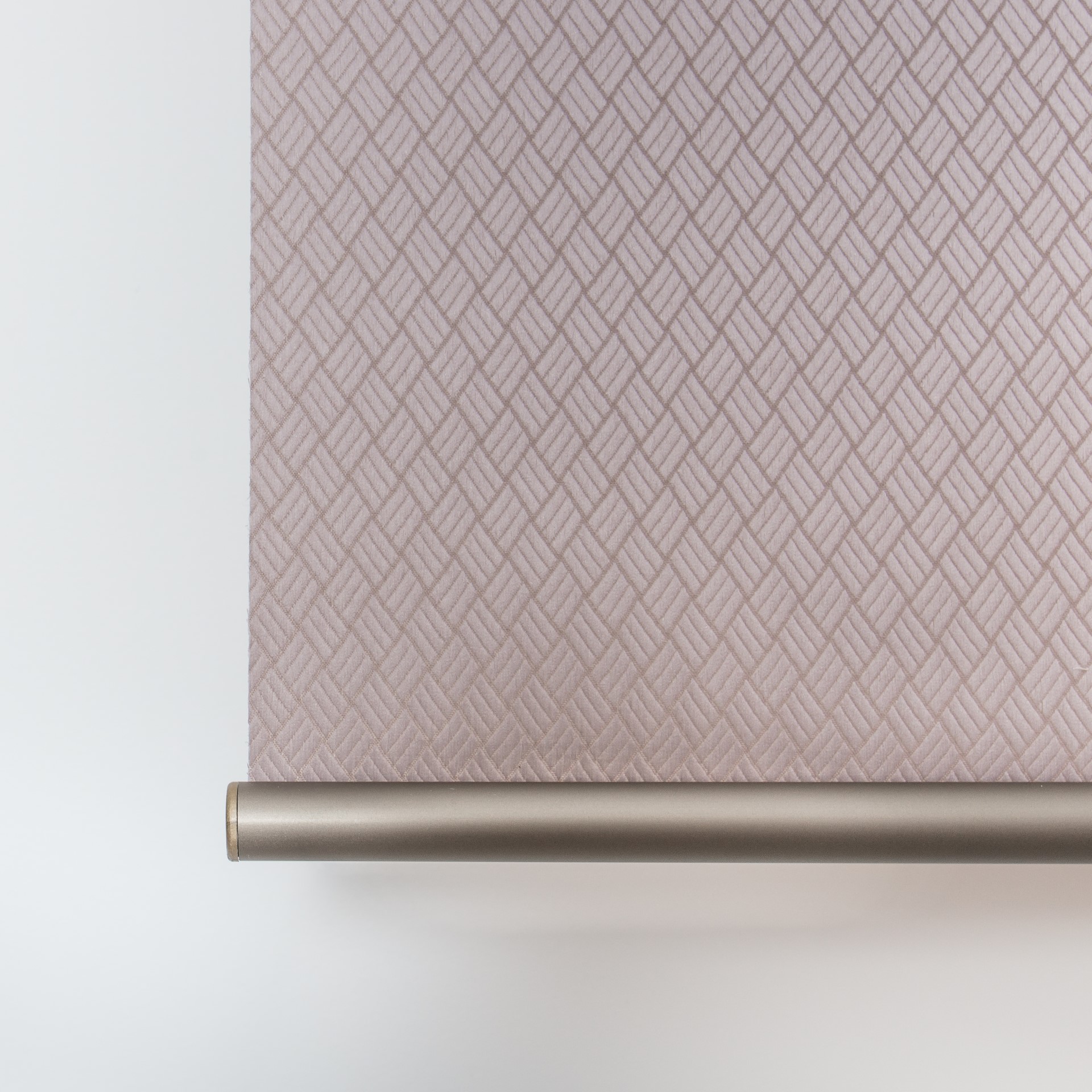 Estore Enrolável Translúcido Ribbed Marfim Bege Detalhe Contrapeso
