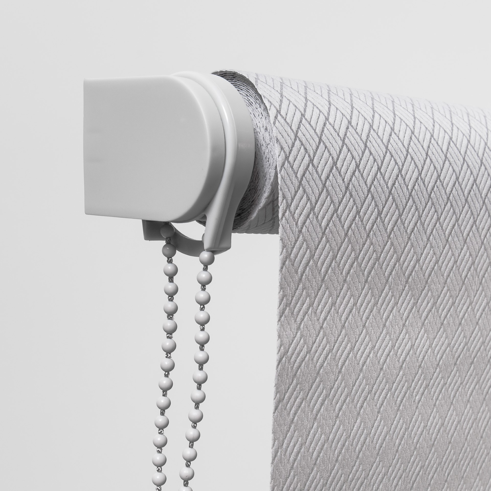 Estore Enrolável Translúcido Ribbed Cinzento Detalhe Mecanismo