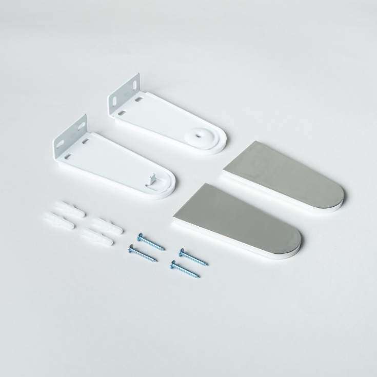Suporte de 9cm em Branco e Metalizado para estores di&acirc;metro 25 e 28