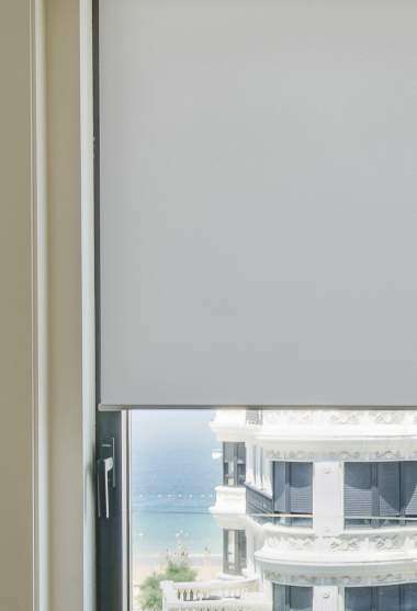 Estore Enrol&aacute;vel Transl&uacute;cido Ribbed Cinzento Decora&ccedil;&atilde;o Detalhe